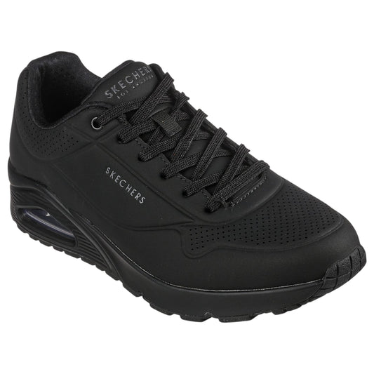 Mens Skechers Uno - Stand On Air Wide Shoes Black/Black