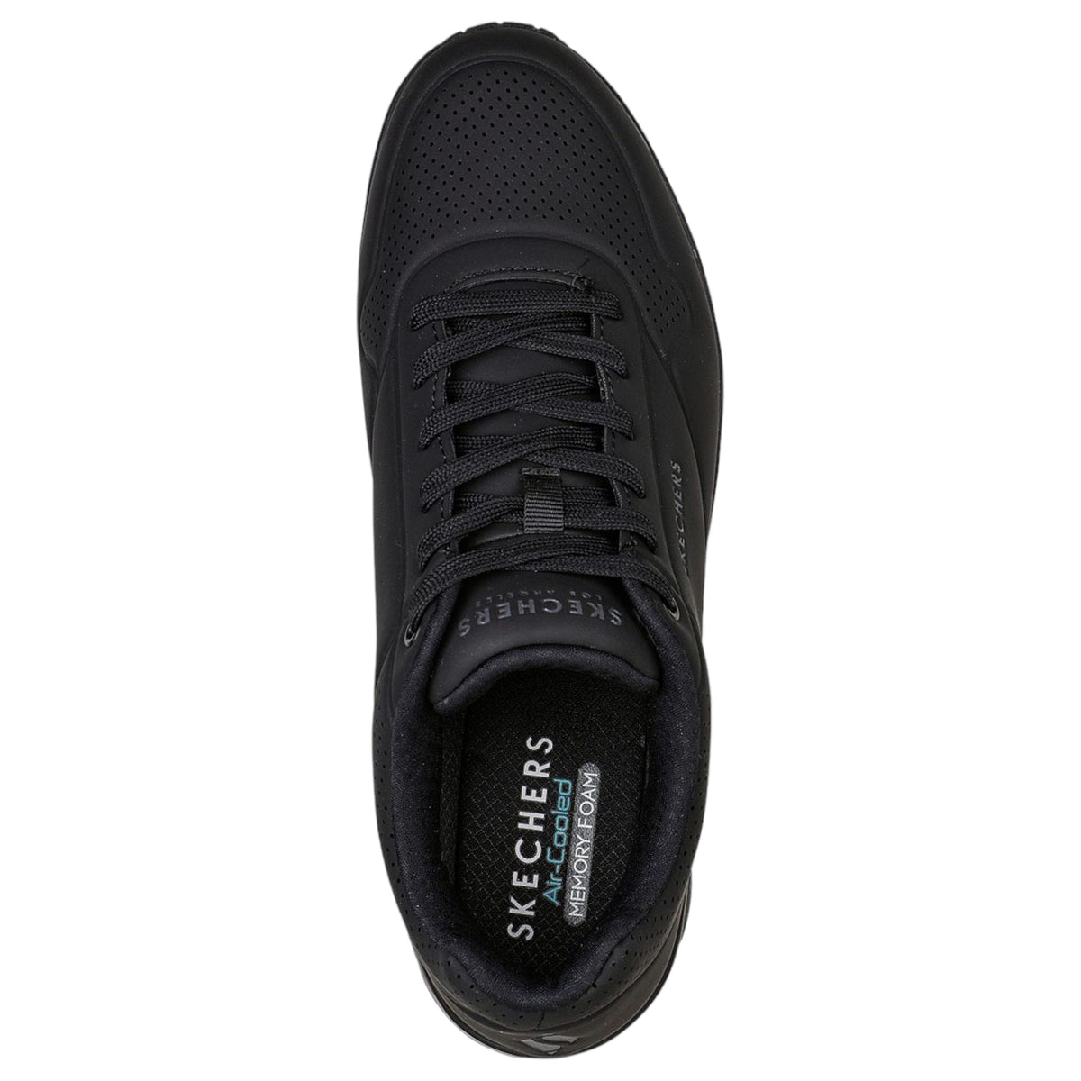 Mens Skechers Uno - Stand On Air Shoes Black/Black
