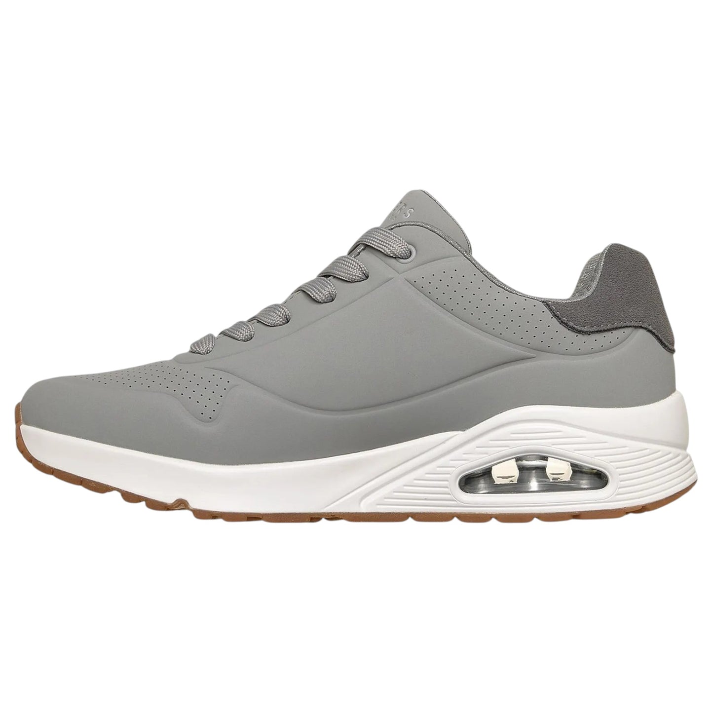 Mens Skechers Uno - Suited On Air Shoes Light Grey