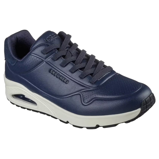 Mens Skechers Uno - Tailored Air Shoes Navy/Black