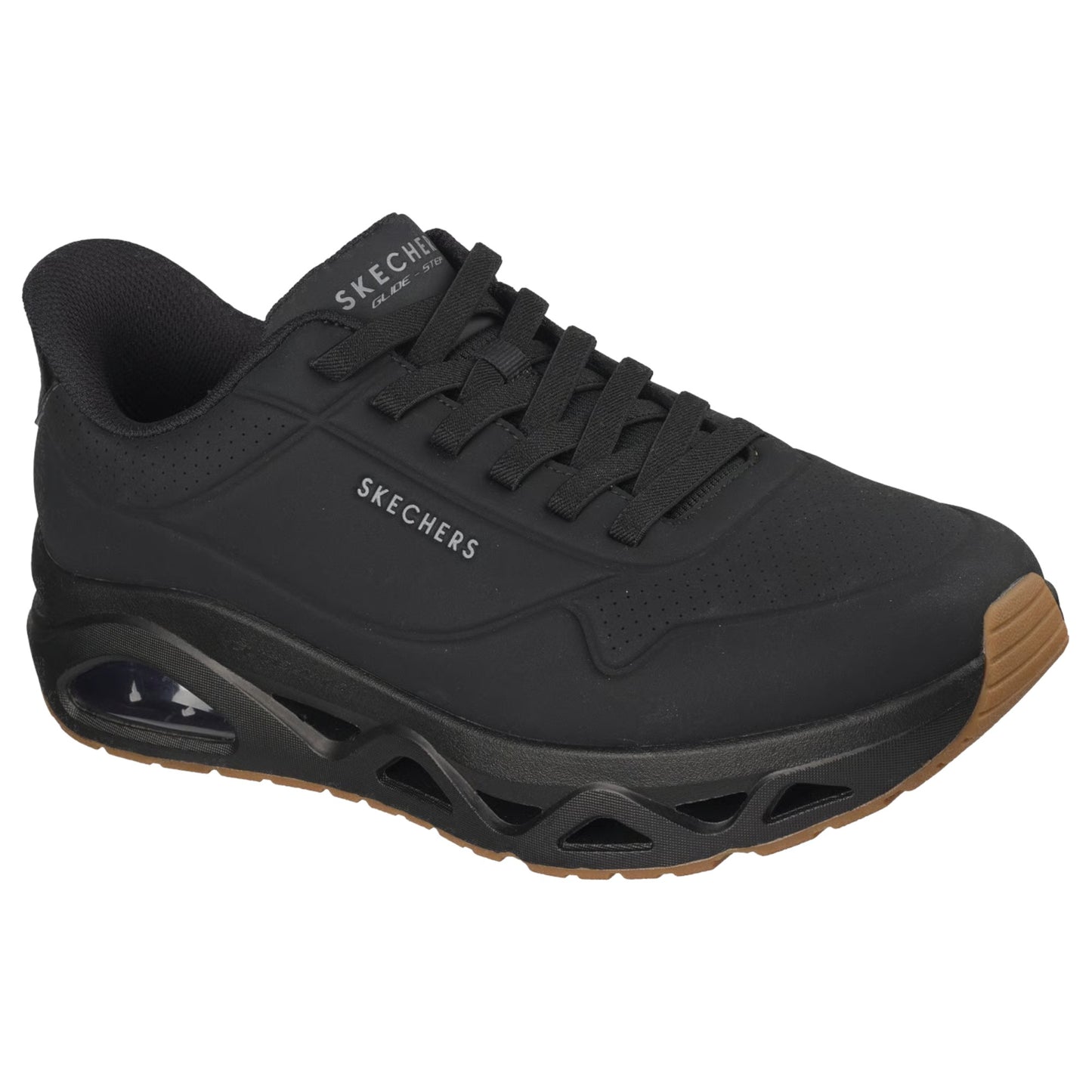 Mens Skechers Uno Glide-Step - Glide On Air Shoes Black