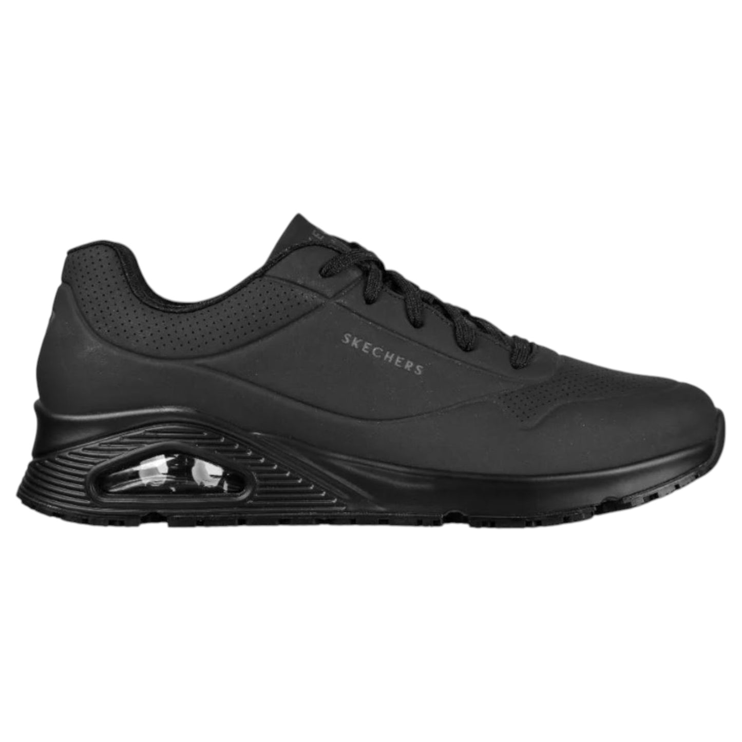 Mens Skechers Uno Slip Resistant - Sutal Shoes Black