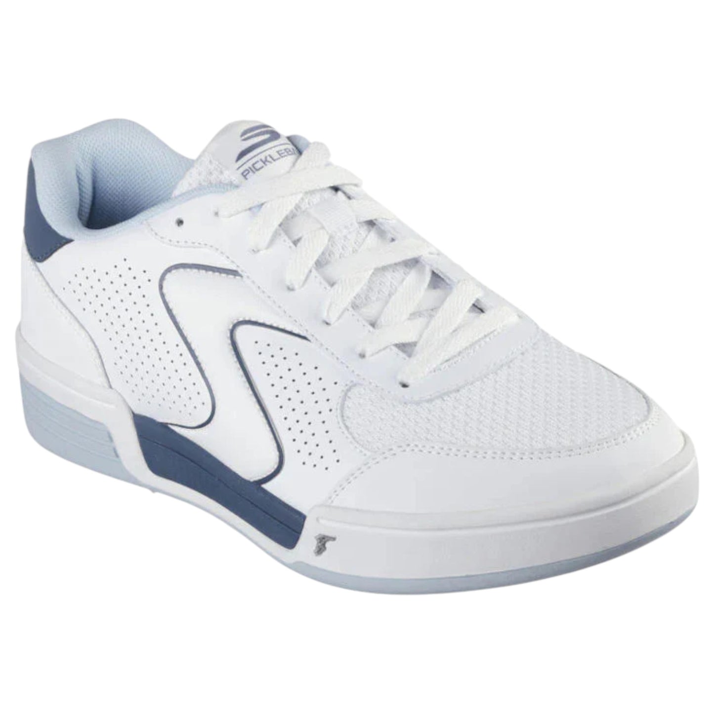 Mens Skechers Viper Court Classic Shoes White/Blue