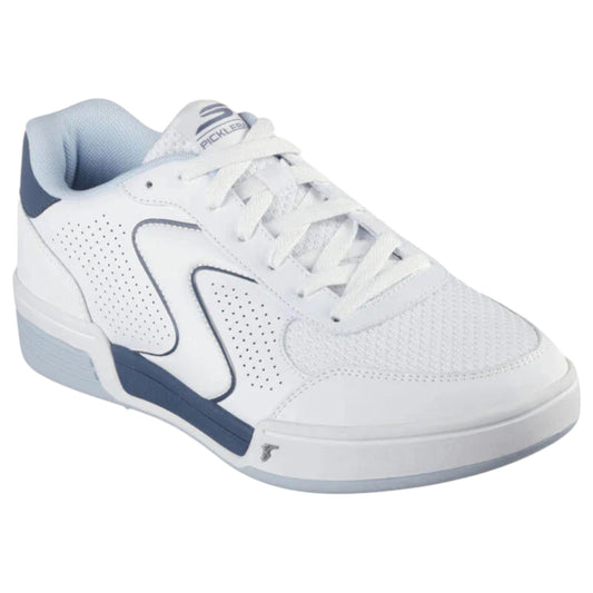 Mens Skechers Viper Court Classic Shoes White/Blue