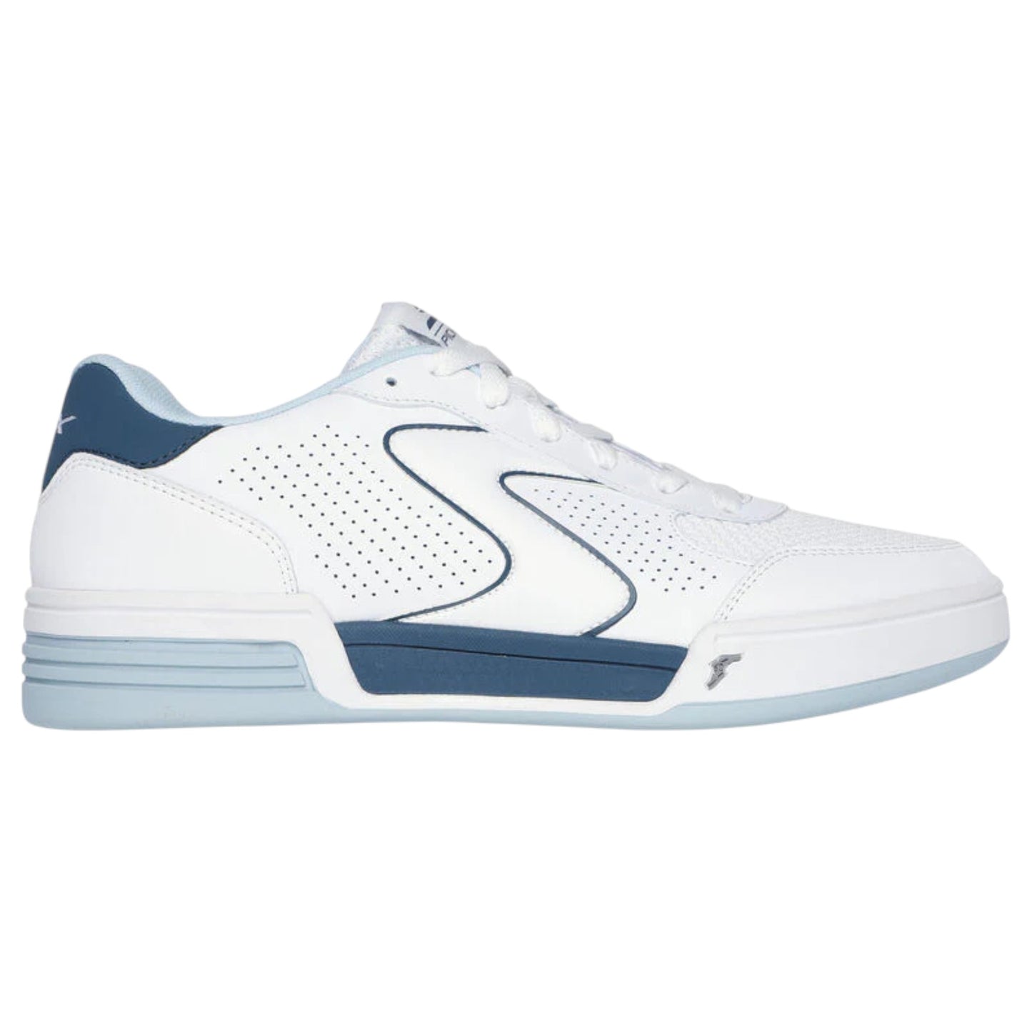 Mens Skechers Viper Court Classic Shoes White/Blue