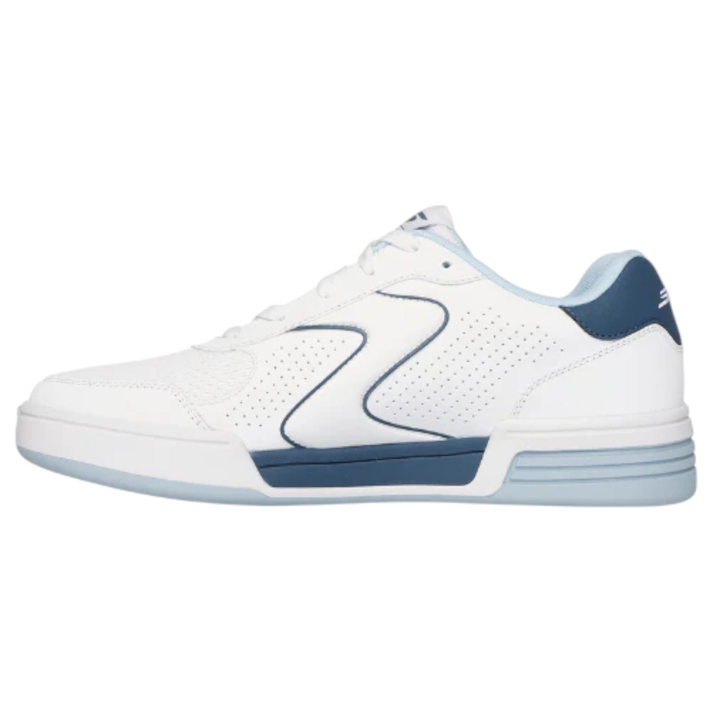 Mens Skechers Viper Court Classic Shoes White/Blue