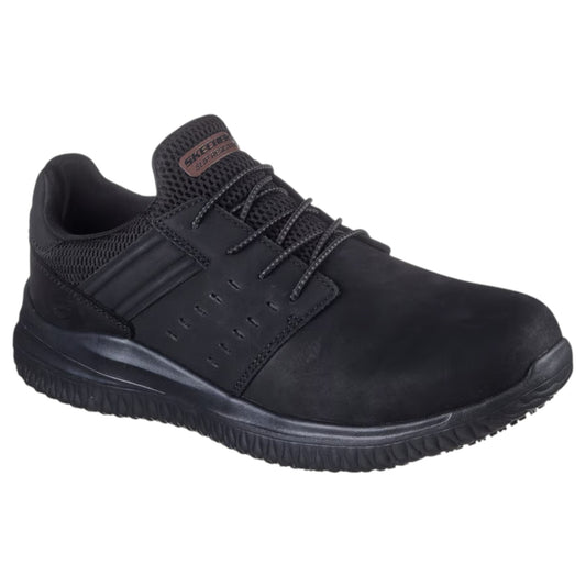Mens Skechers Work: Delson 3.0 Slip Resistant Shoes Black