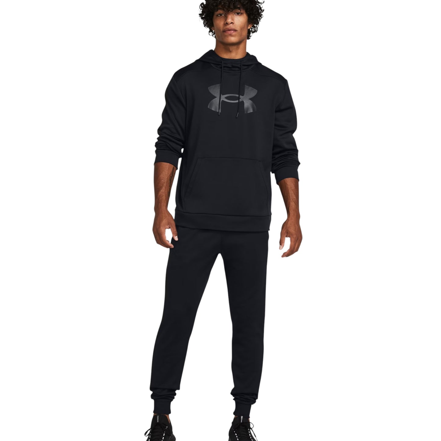 Mens Under Armour Essential Fleece Joggers Trackies Black