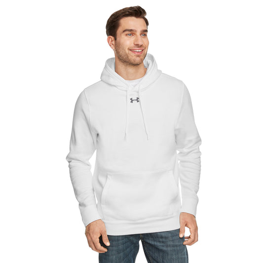 Mens Under Armour Hustle Fleece Hoodie White