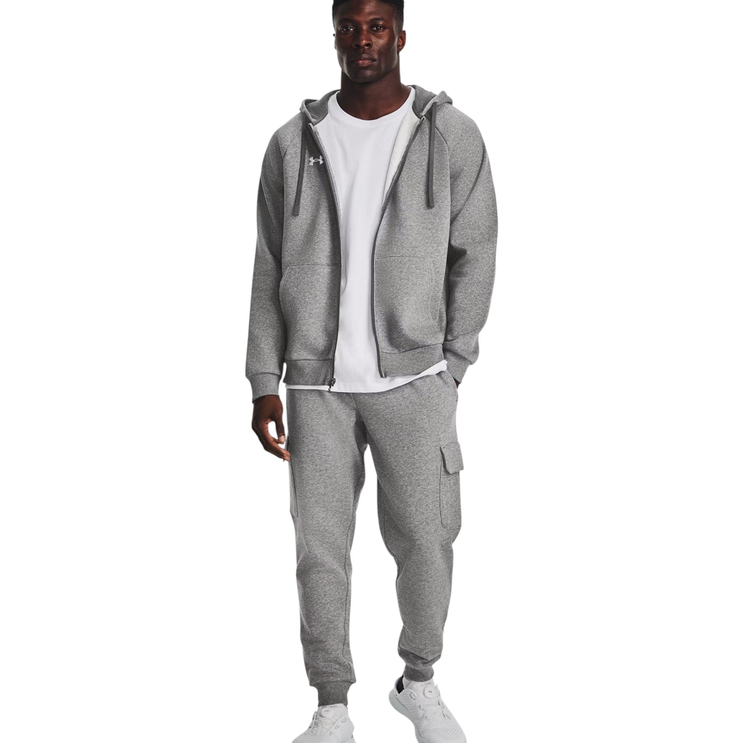 Mens Under Armour Rival Terry Full Zip Jacket Grey