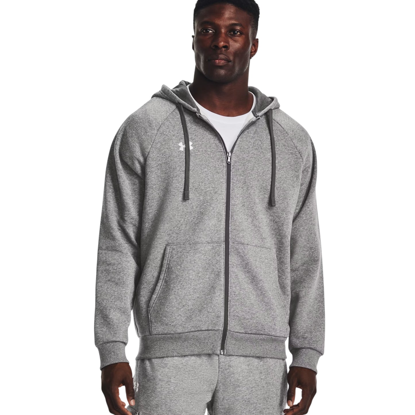 Mens Under Armour Rival Terry Full Zip Jacket Grey
