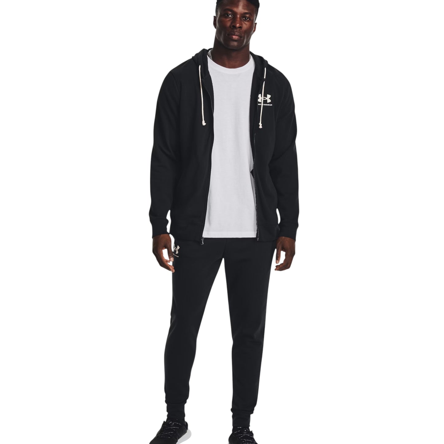 Mens Under Armour Rival Terry Jogger Trackies Black