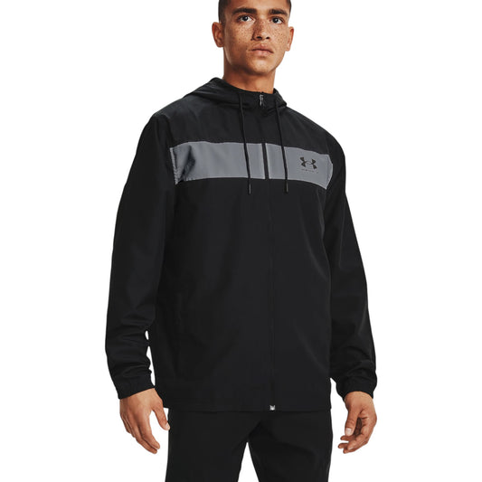 Mens Under Armour Sportstyle Windbreaker Jacket Jacket Black/Pitch Gray