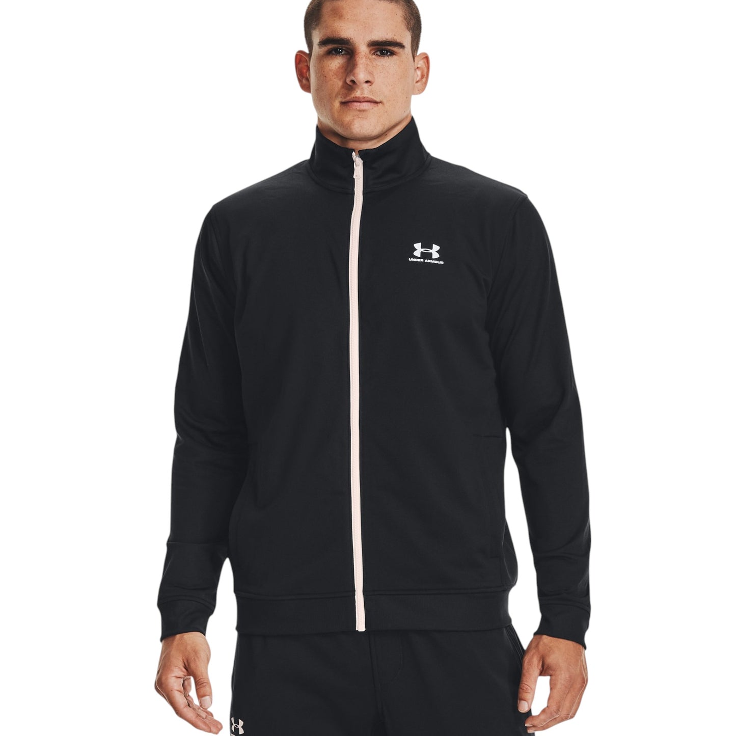 Mens Under Armour Sportstyle Tricot Active Sweatshirt Jacket Black