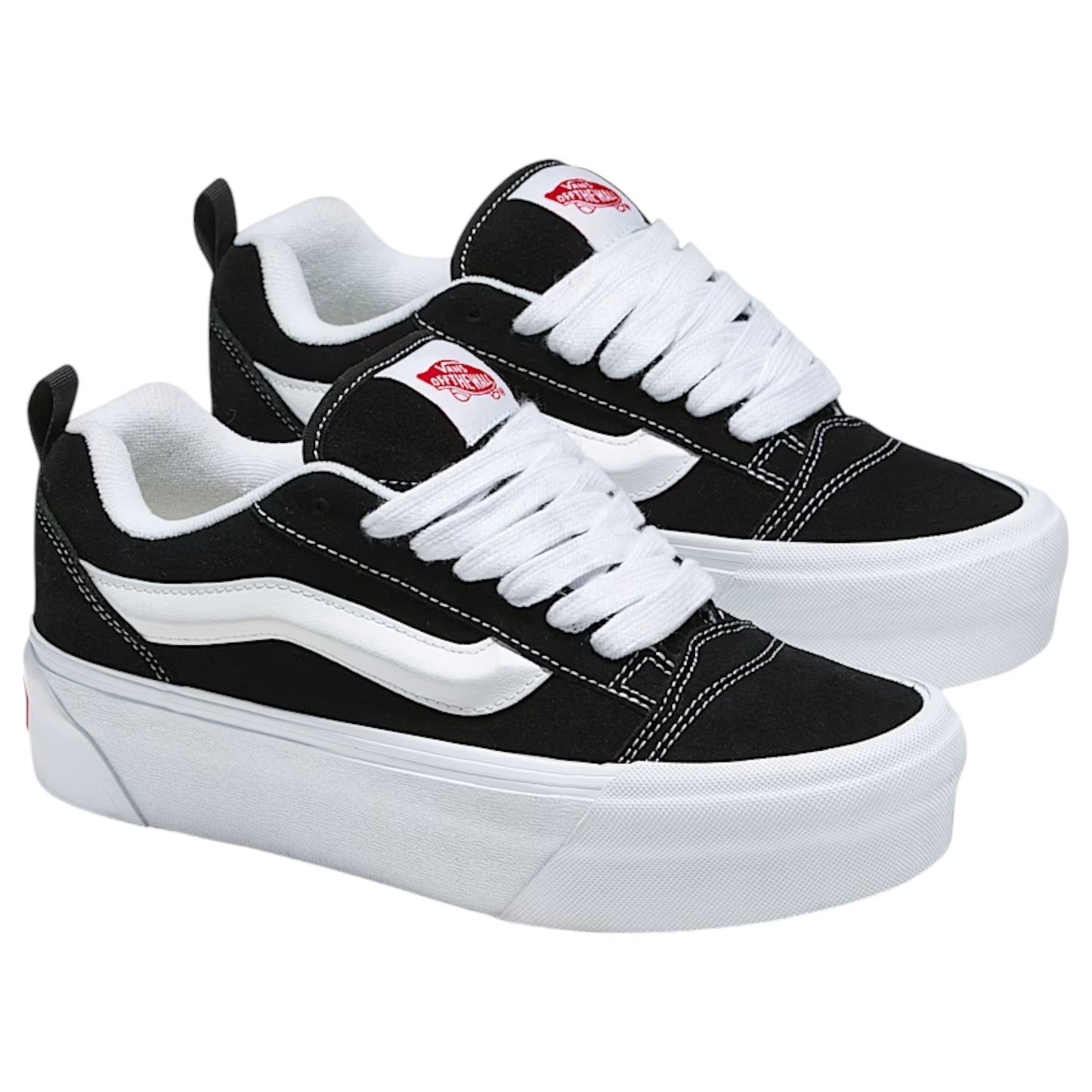 Mens Vans Knu Stack Shoes Black/White
