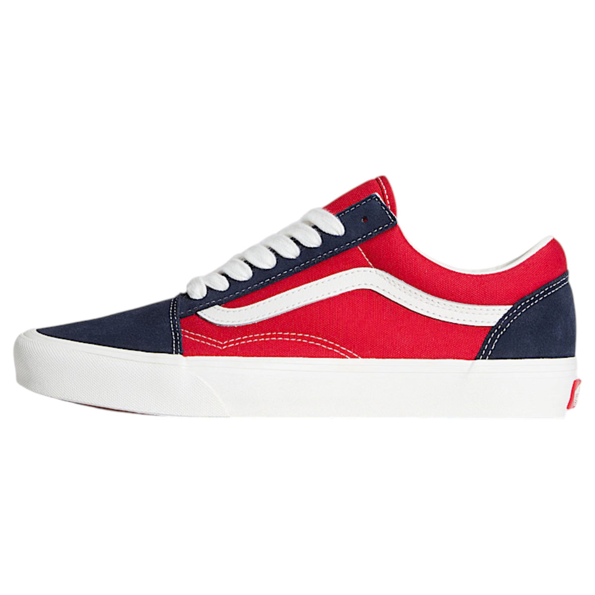 Mens Vans Old Skool 2 Tone Shoes Navy/Red