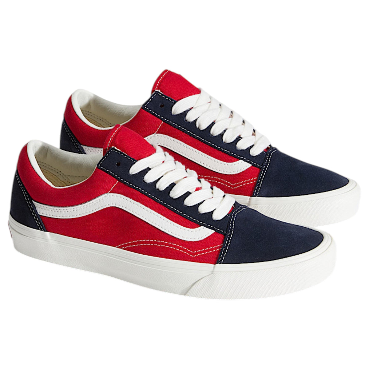 Mens Vans Old Skool 2 Tone Shoes Navy/Red