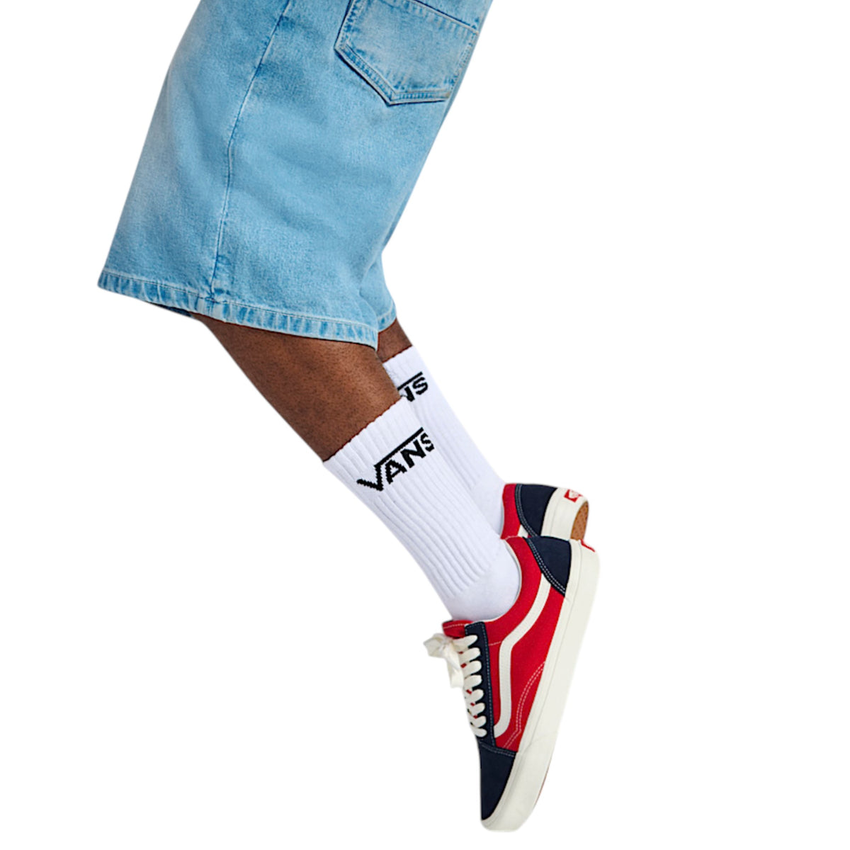Mens Vans Old Skool 2 Tone Shoes Navy/Red
