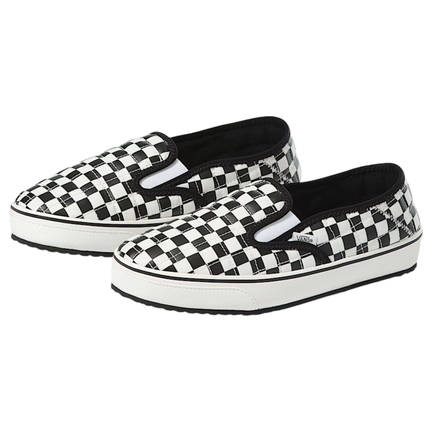 Mens Vans Slip-Er 2 Checkerboard Shoes Black/White