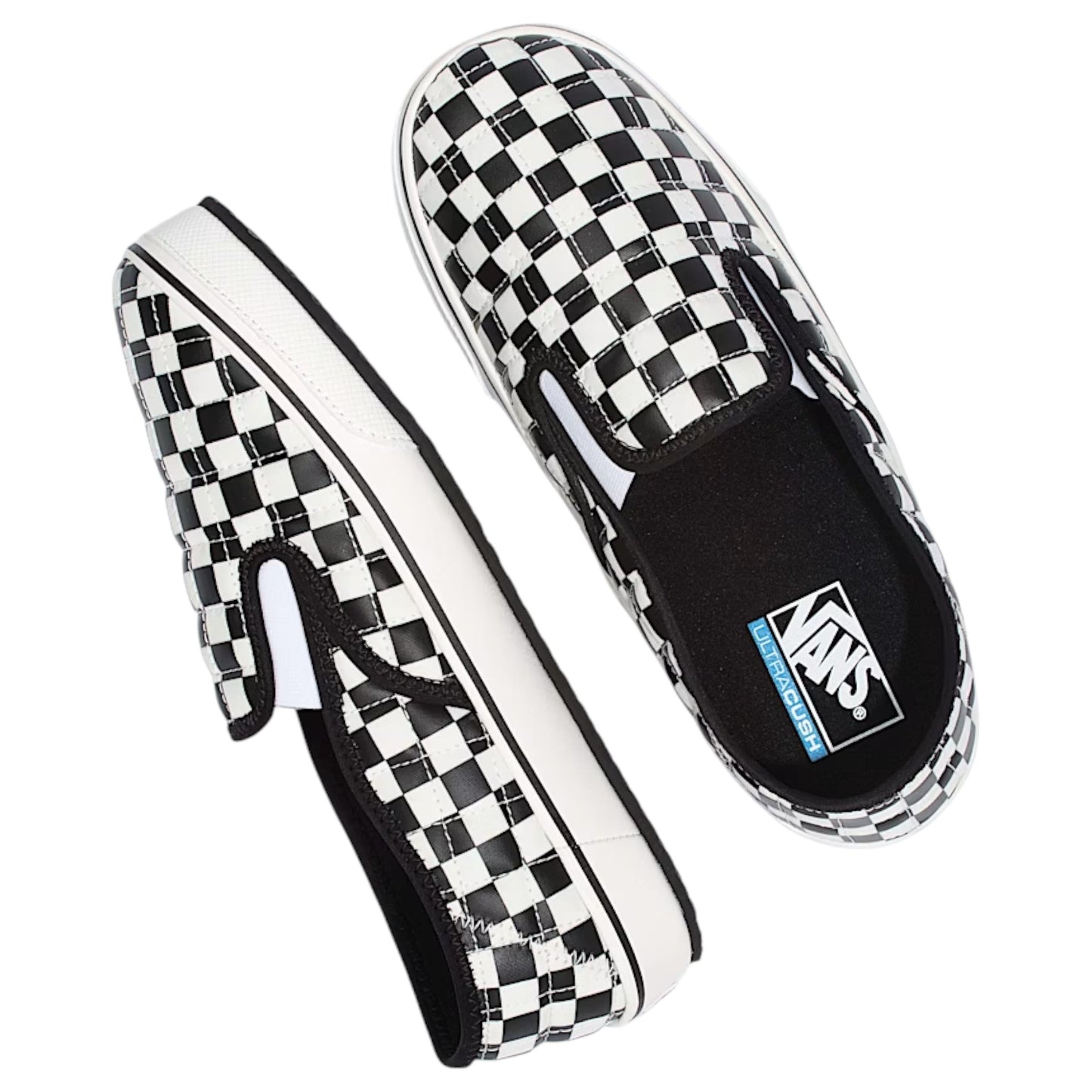 Mens Vans Slip-Er 2 Checkerboard Shoes Black/White