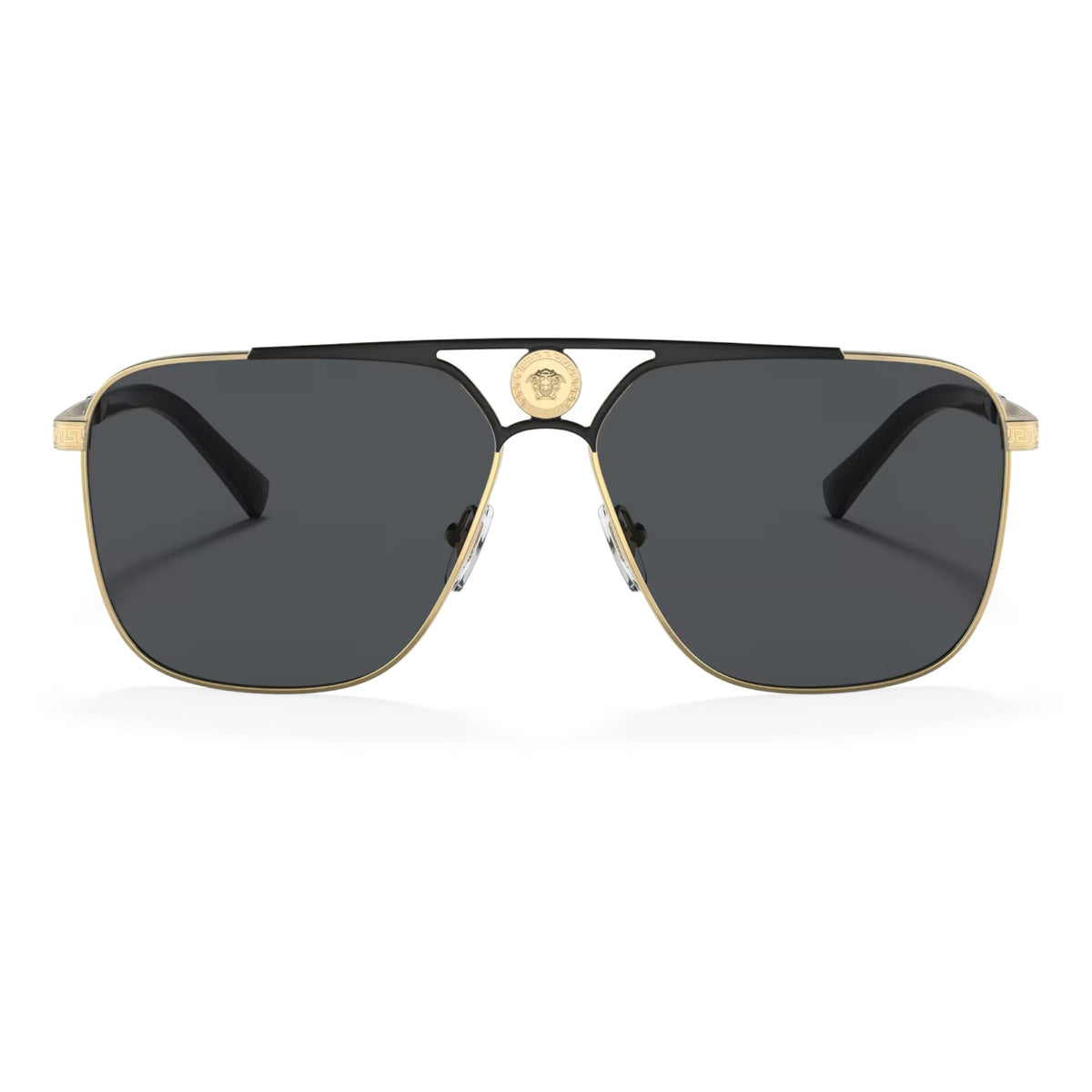 Mens Versace VE2238 Sunglasses Gold Matte Black/Dark Grey