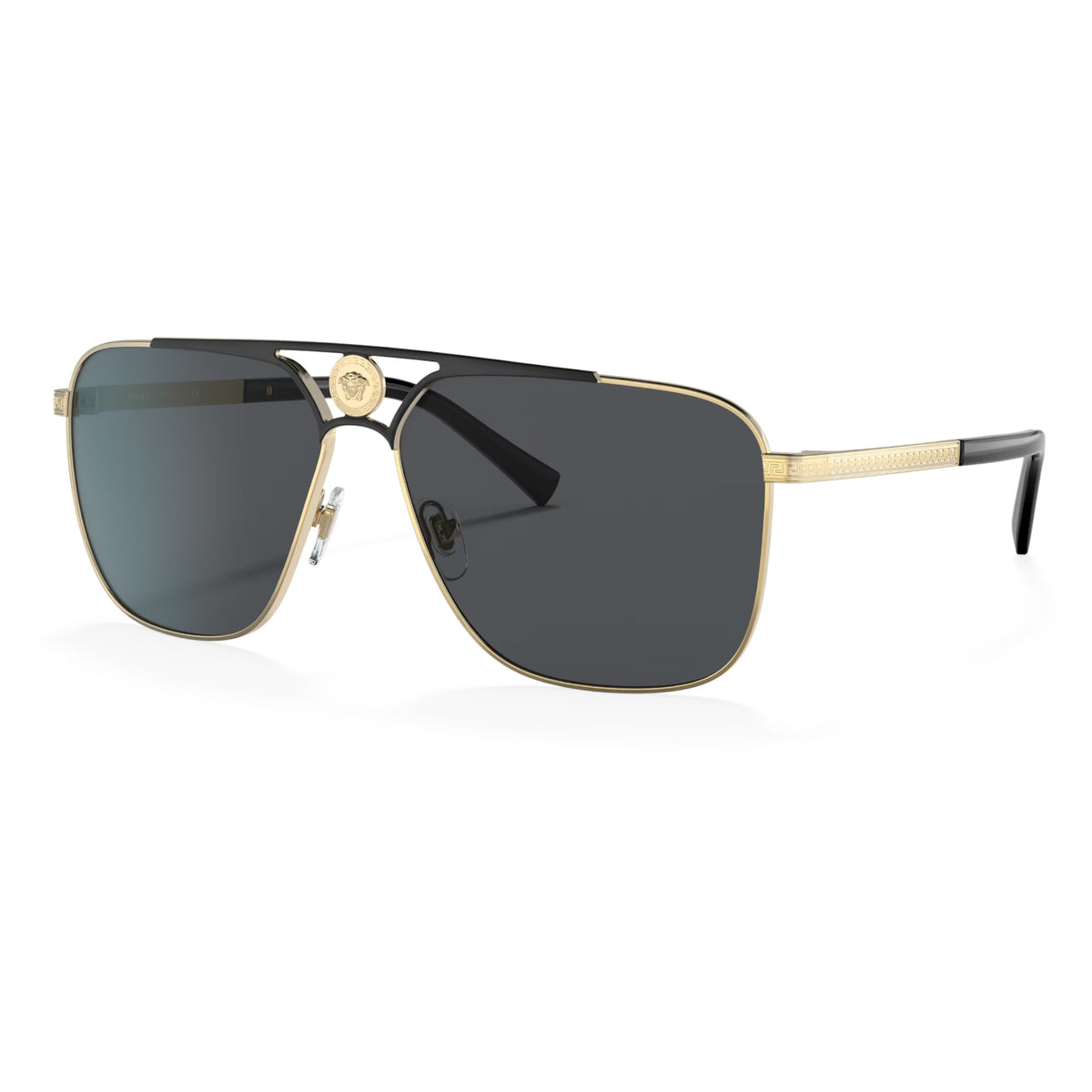 Mens Versace VE2238 Sunglasses Gold Matte Black/Dark Grey