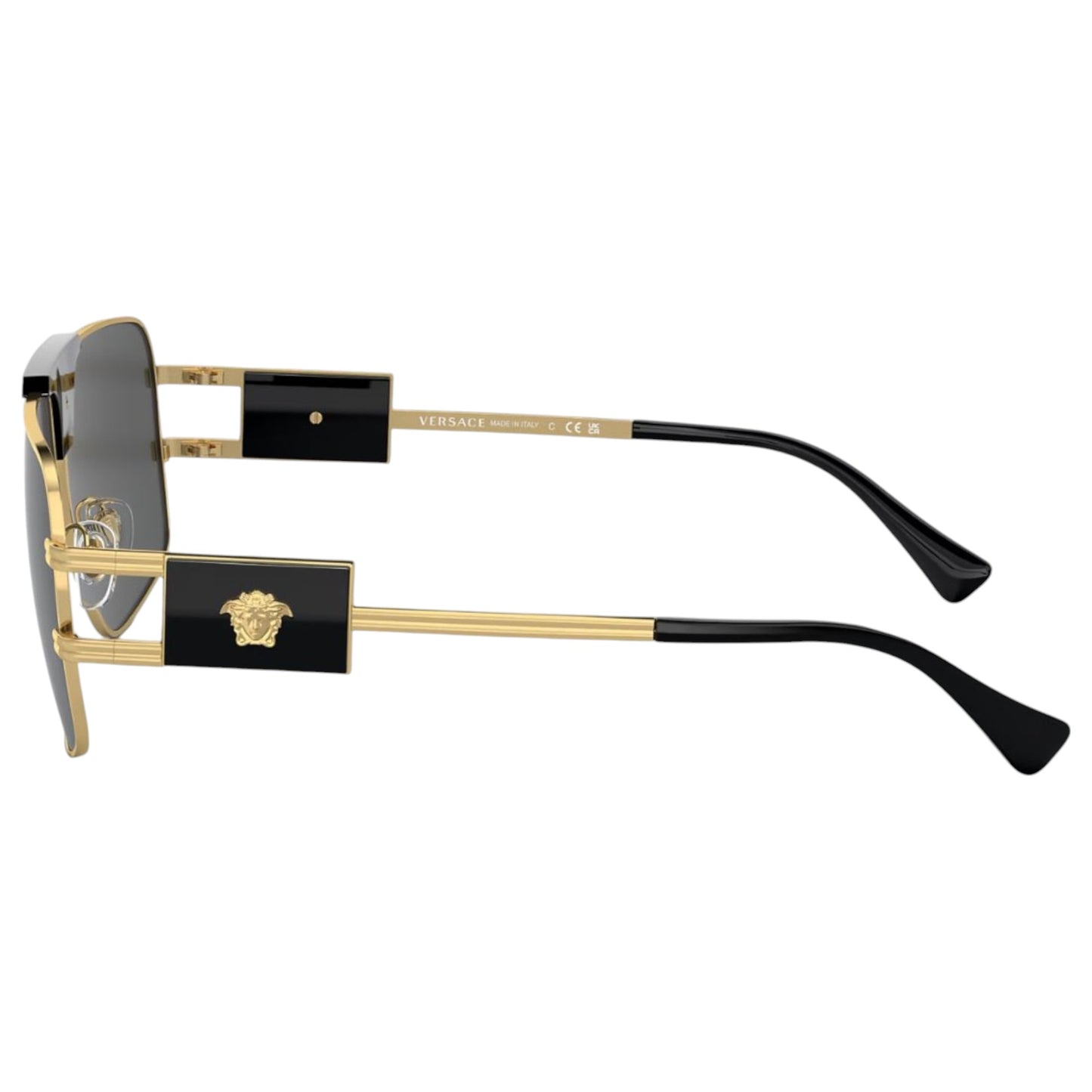 Mens Versace VE2251 Sunglasses Black Gold/Dark Grey