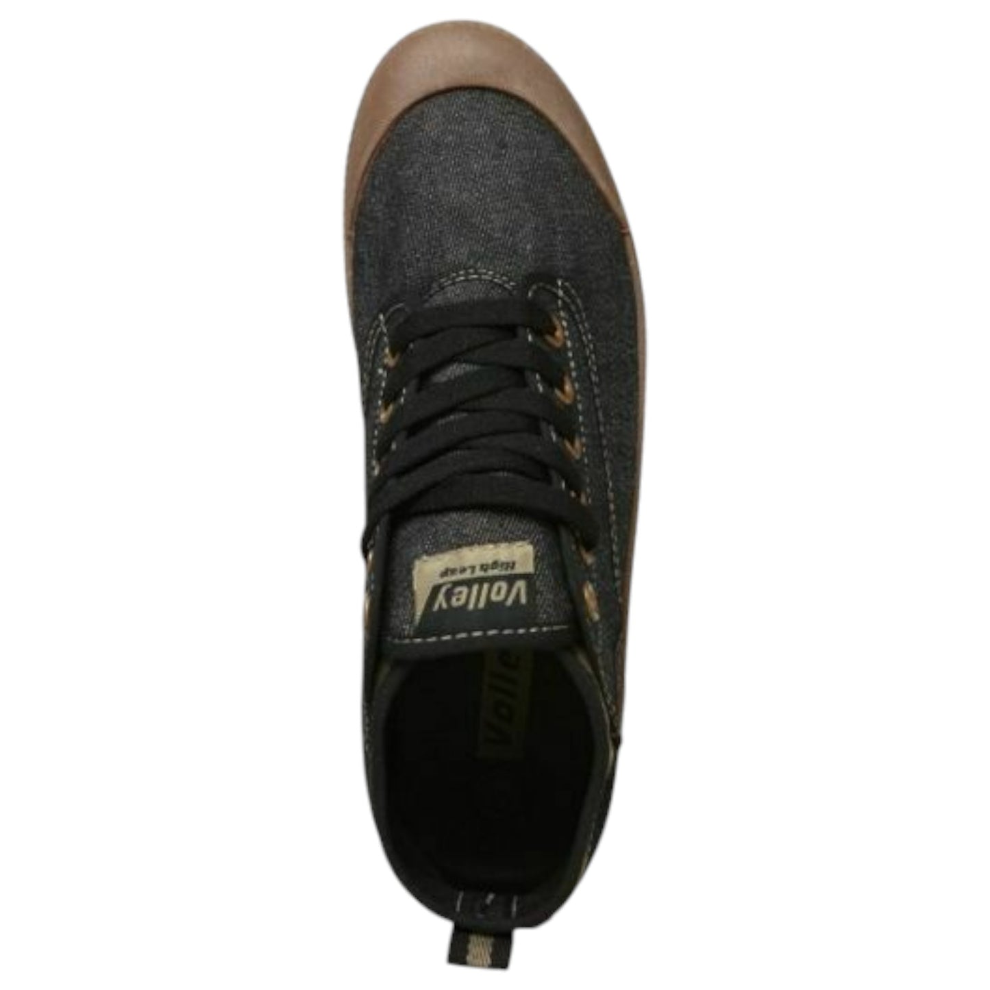 Mens Volley Hi Leap Shoes Black Denim / Gum