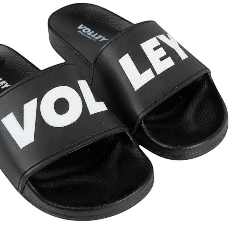 Mens Volley Pool Slides Black/White