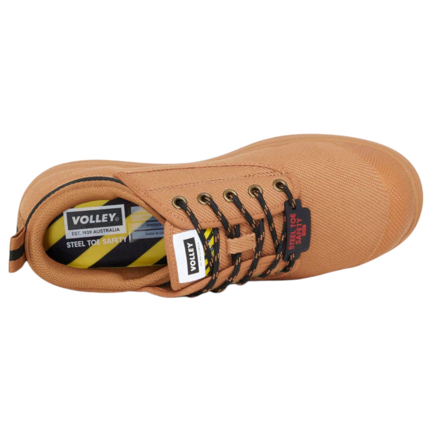 Mens Volley Safety Steel Cap Shoes Tan