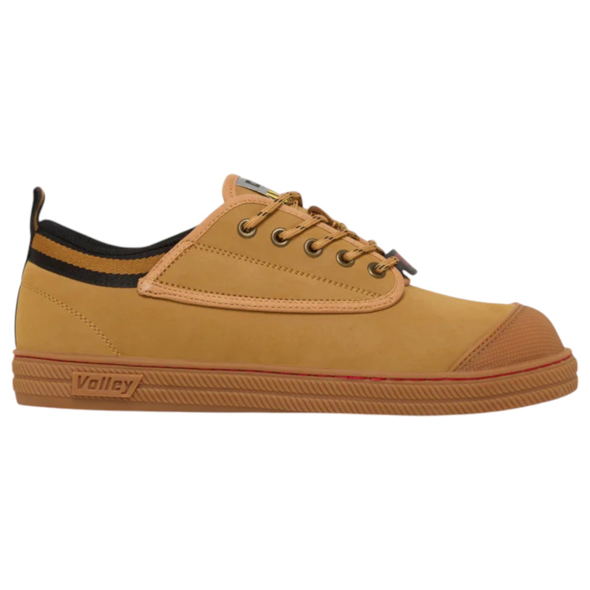 Mens Volley Safety Steel Cap Leather Shoes Tan