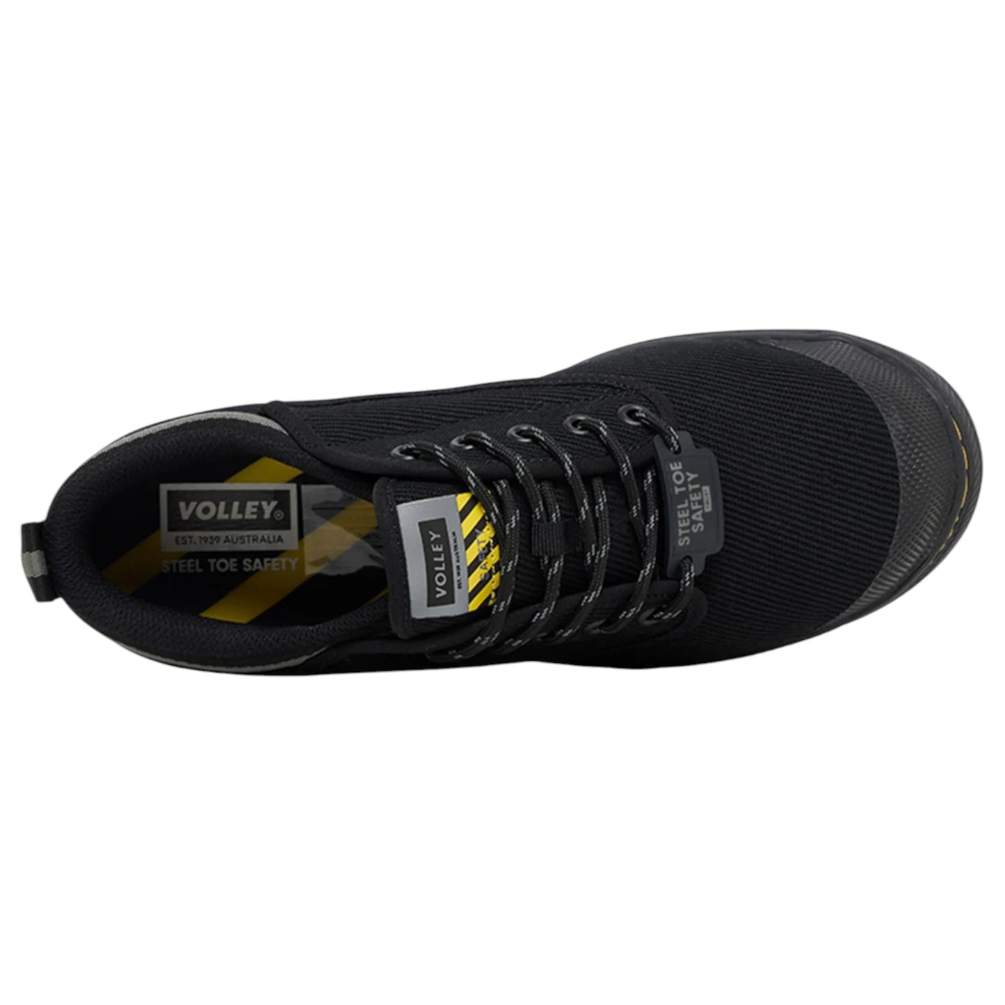 Mens Volley Safety Steel Cap Shoes Black/Grey