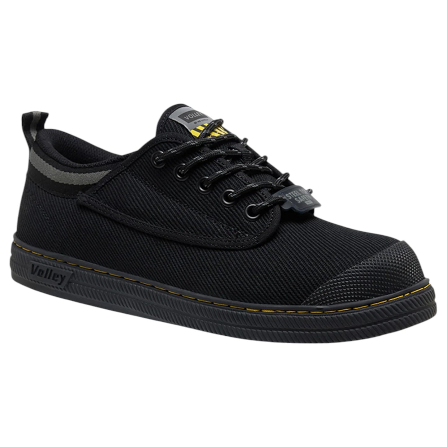 Mens Volley Safety Steel Cap Shoes Black/Grey