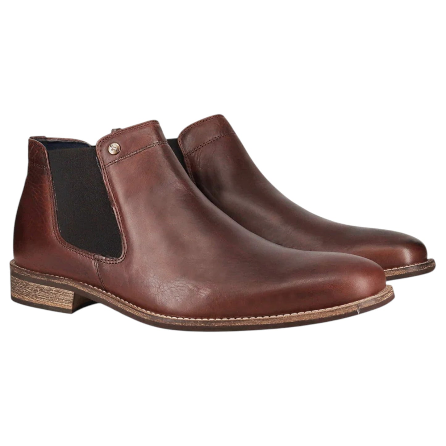Mens Wild Rhino Drake Formal Dress Work Boots Dark Brown