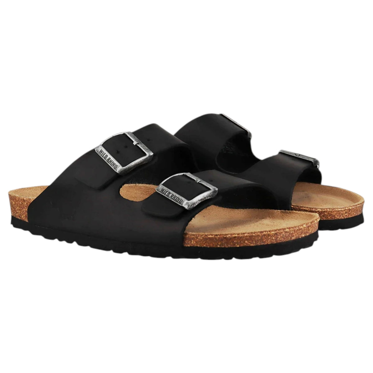Mens Wild Rhino Mannix Leather Sandals Black