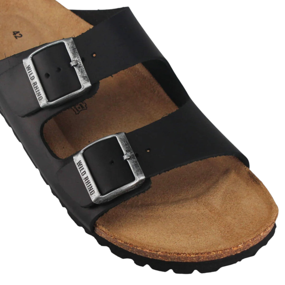 Mens Wild Rhino Mannix Leather Sandals Black