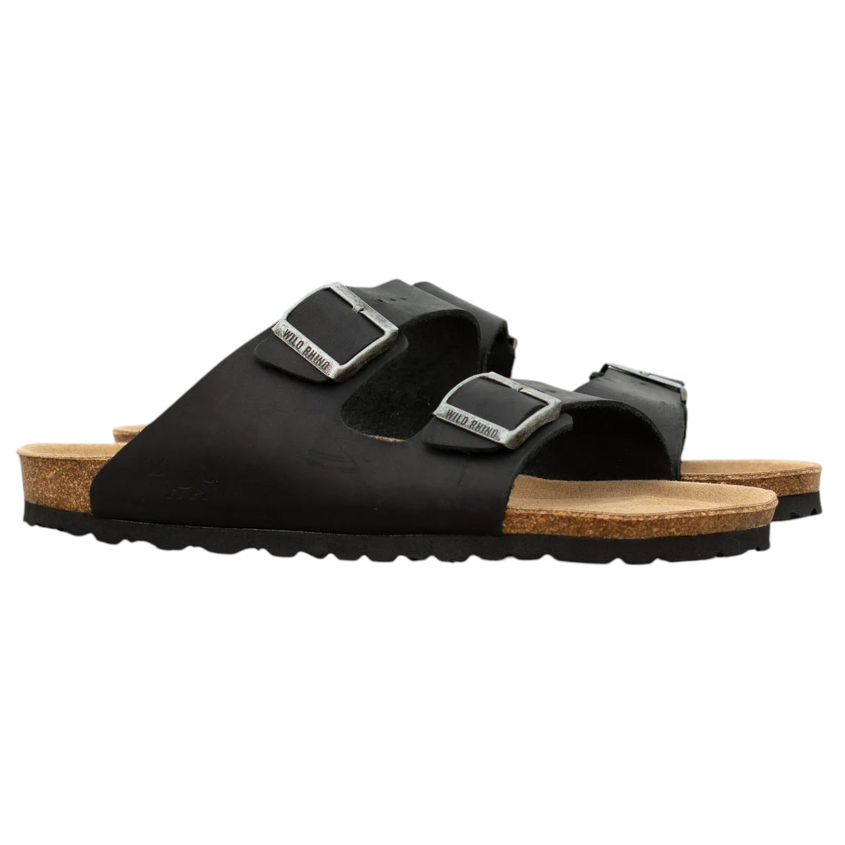 Mens Wild Rhino Mannix Leather Sandals Black