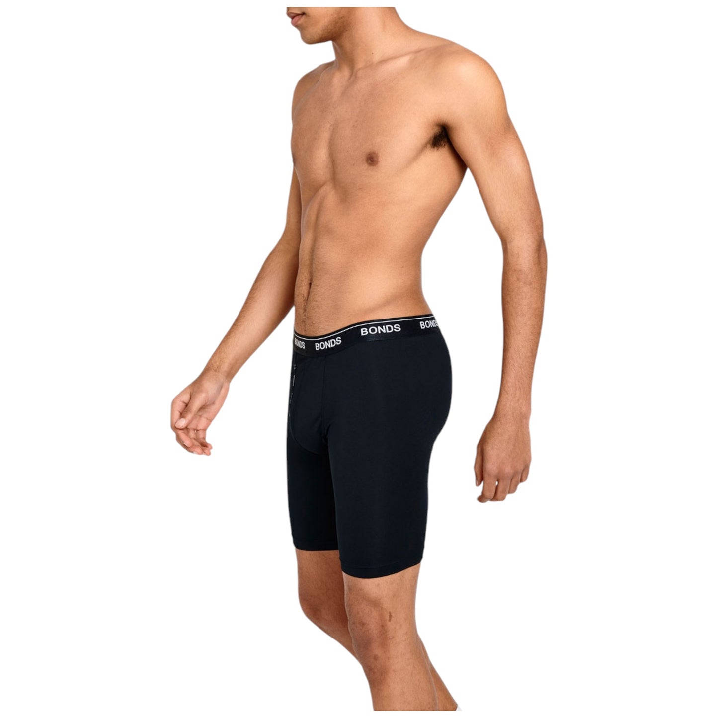 Mens Bonds Microfibre Guyfront Long Trunks Underwear Black