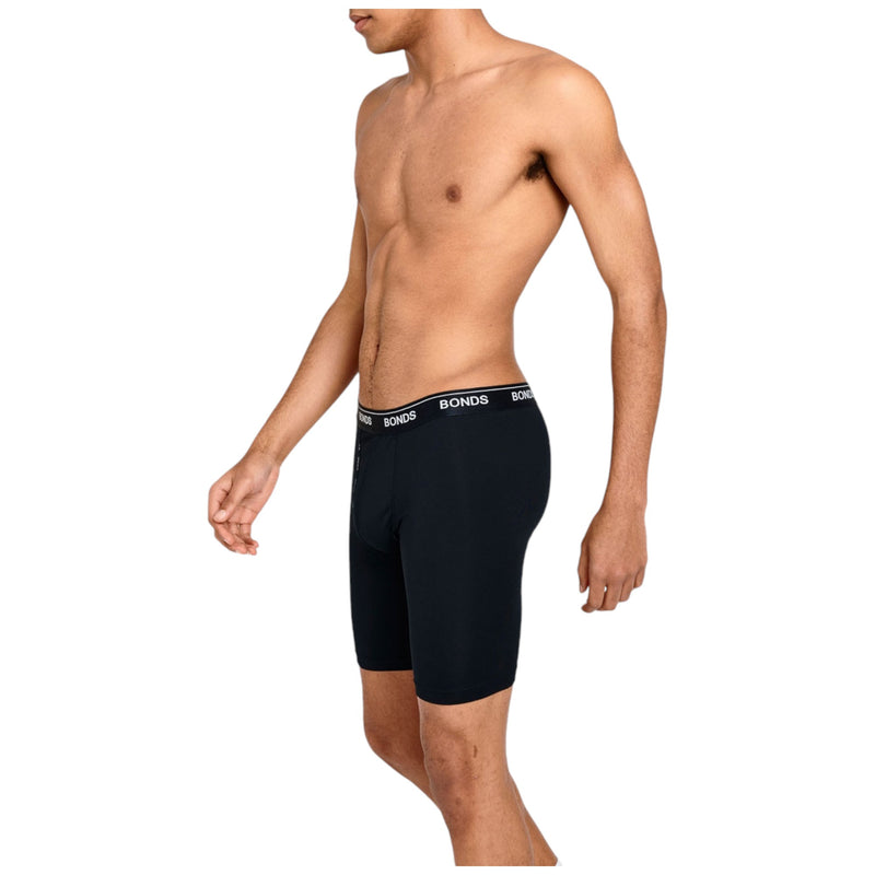 5 x Bonds Mens Microfibre Long Trunks Black Underwear