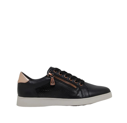 Womens Hush Puppies Mimosa Perf Shoes Black/Copper