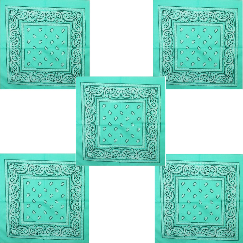 10 x Mint Green Paisley Bandanas Head Wrap 100% Cotton Neck Scarf Mask Bandana