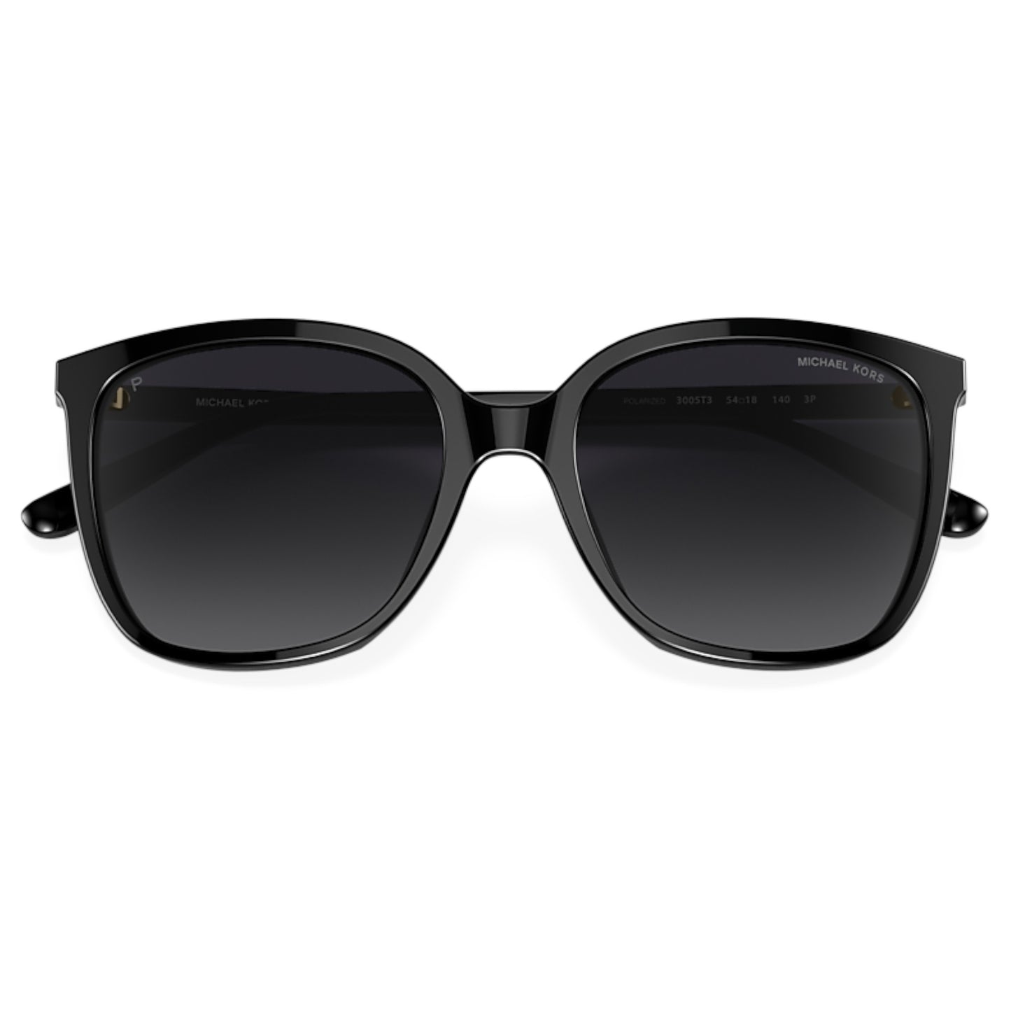 Women Michael Kors Mk2137u 3005T3 Black Square Dark Grey Polarized Sunglasses