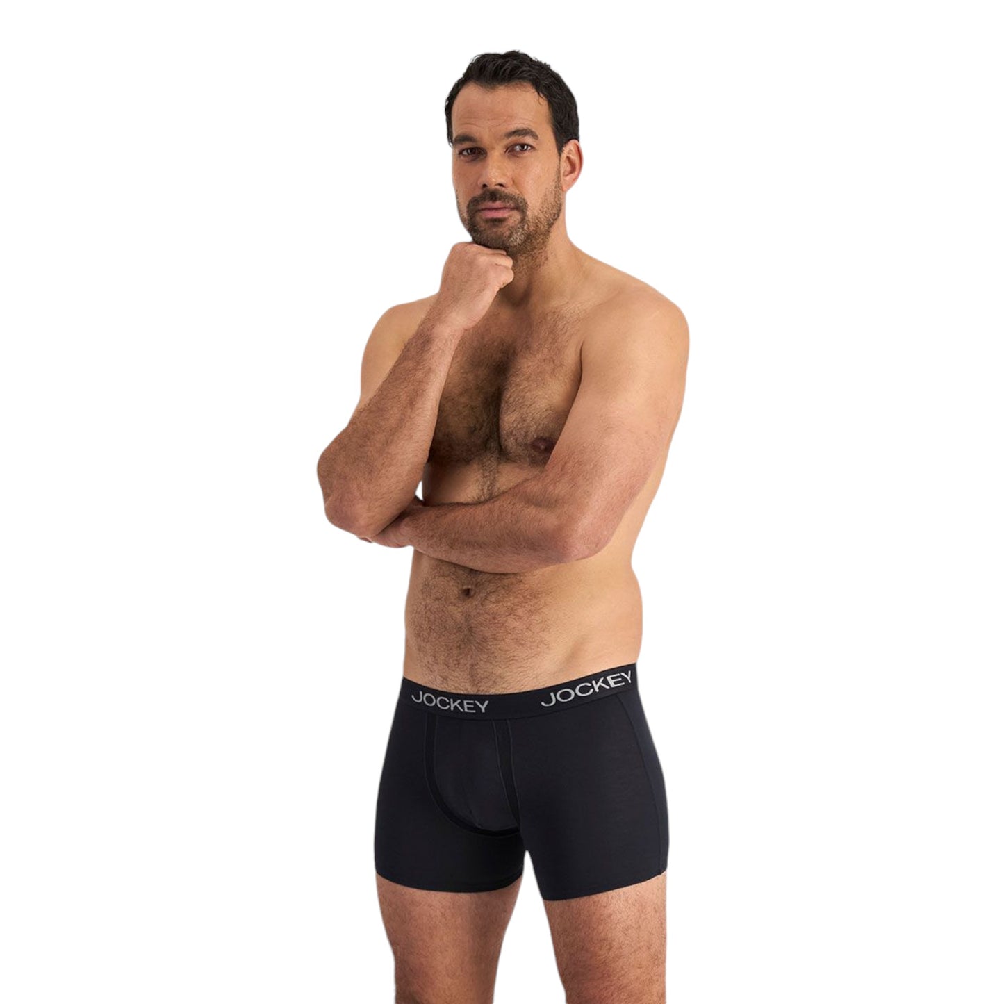 Mens Jockey Chafe Proof Pouch Trunks Underwear Black