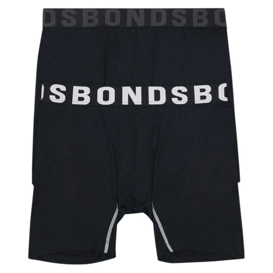 2 Pack Mens Bonds Chafe Off Trunks Underwear Black