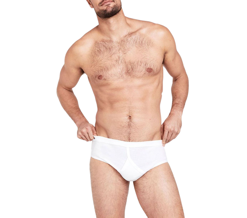 12 X Jockey Mens Y-Front Rib Brief Underwear - White