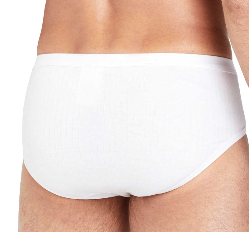 12 X Jockey Mens Y-Front Rib Brief Underwear - White