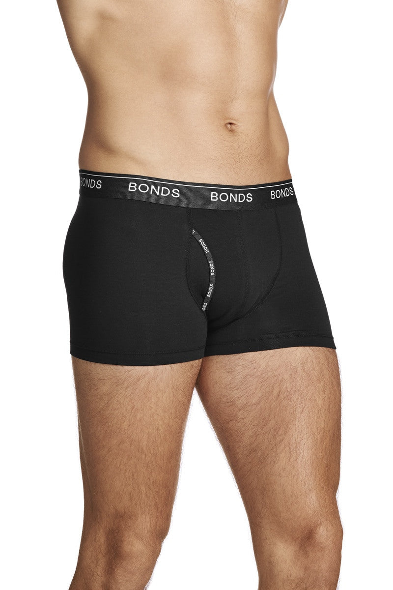 2 Pairs X Mens Bonds Guyfront Trunks Underwear Black Stripes/Black