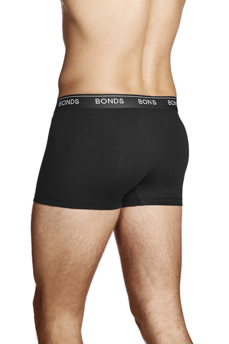 2 Pairs X Mens Bonds Guyfront Trunks Underwear Black Stripes/Black