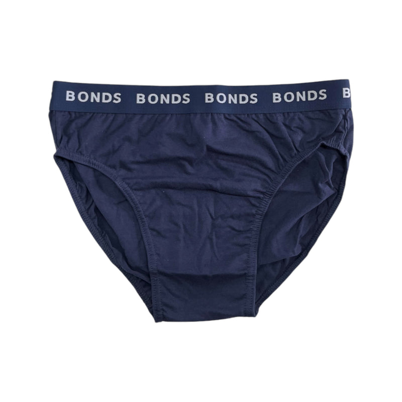 3 x Mens Bonds Everyday Value Briefs Black/ Navy/ Dark Brown Underwear