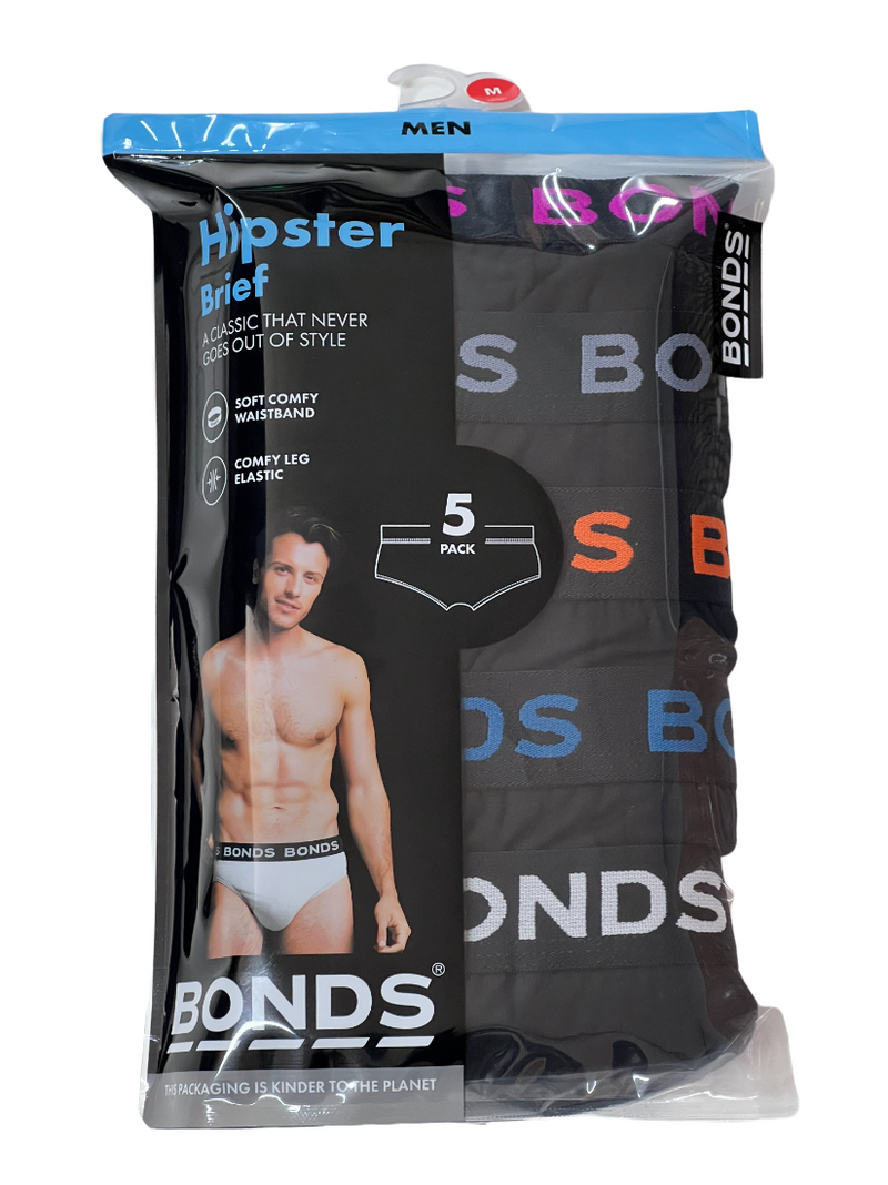 5 x Pairs Bonds Mens Hipster Brief Underwear Assorted 06K Pack